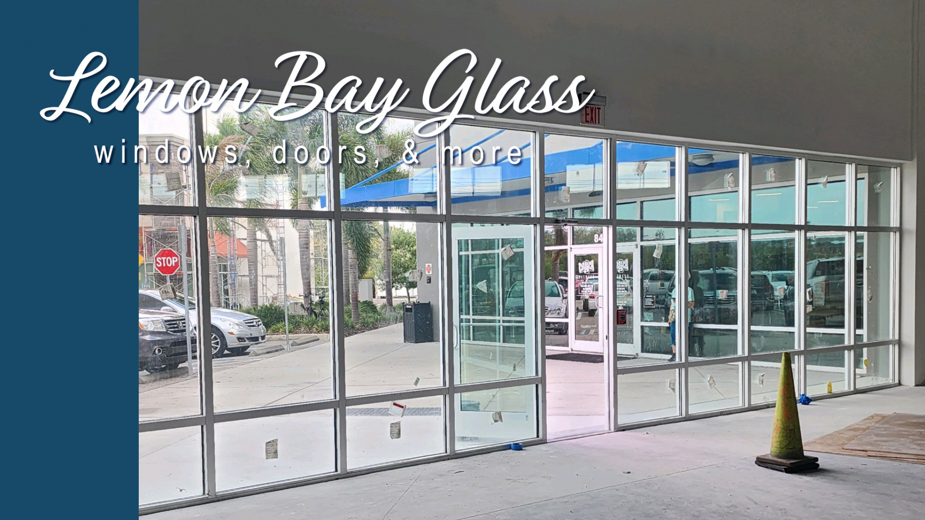 Lemon-Bay-Glass_Englewood-FL_Commercial-Storefront-Installation_Hinged-Doors_101623