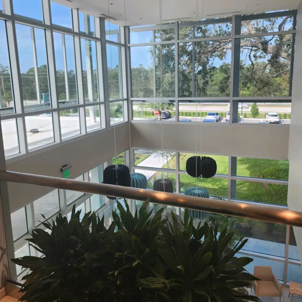 Commercial glass entrance - commercial glass railings - medical complex