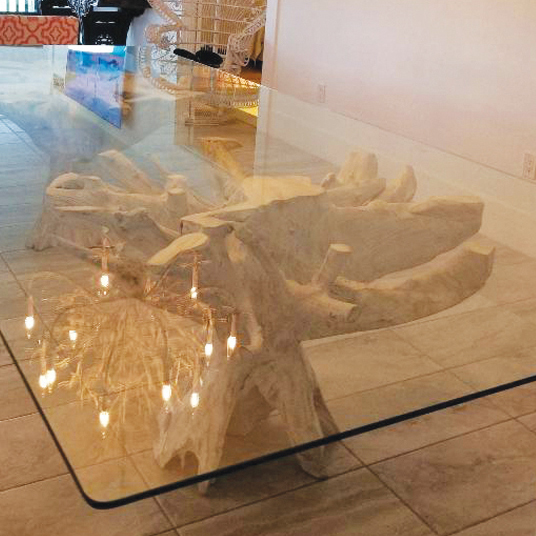 Custom Cut Glass Table - Lemon Bay Glass