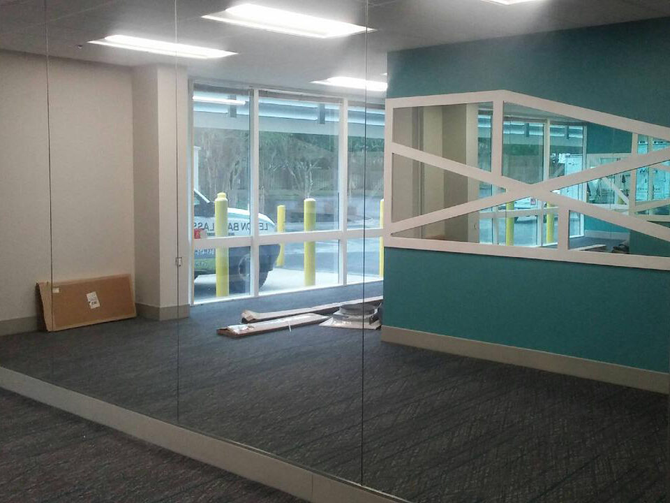 Fitness Studio with Full-Length Wall Mirror Panels