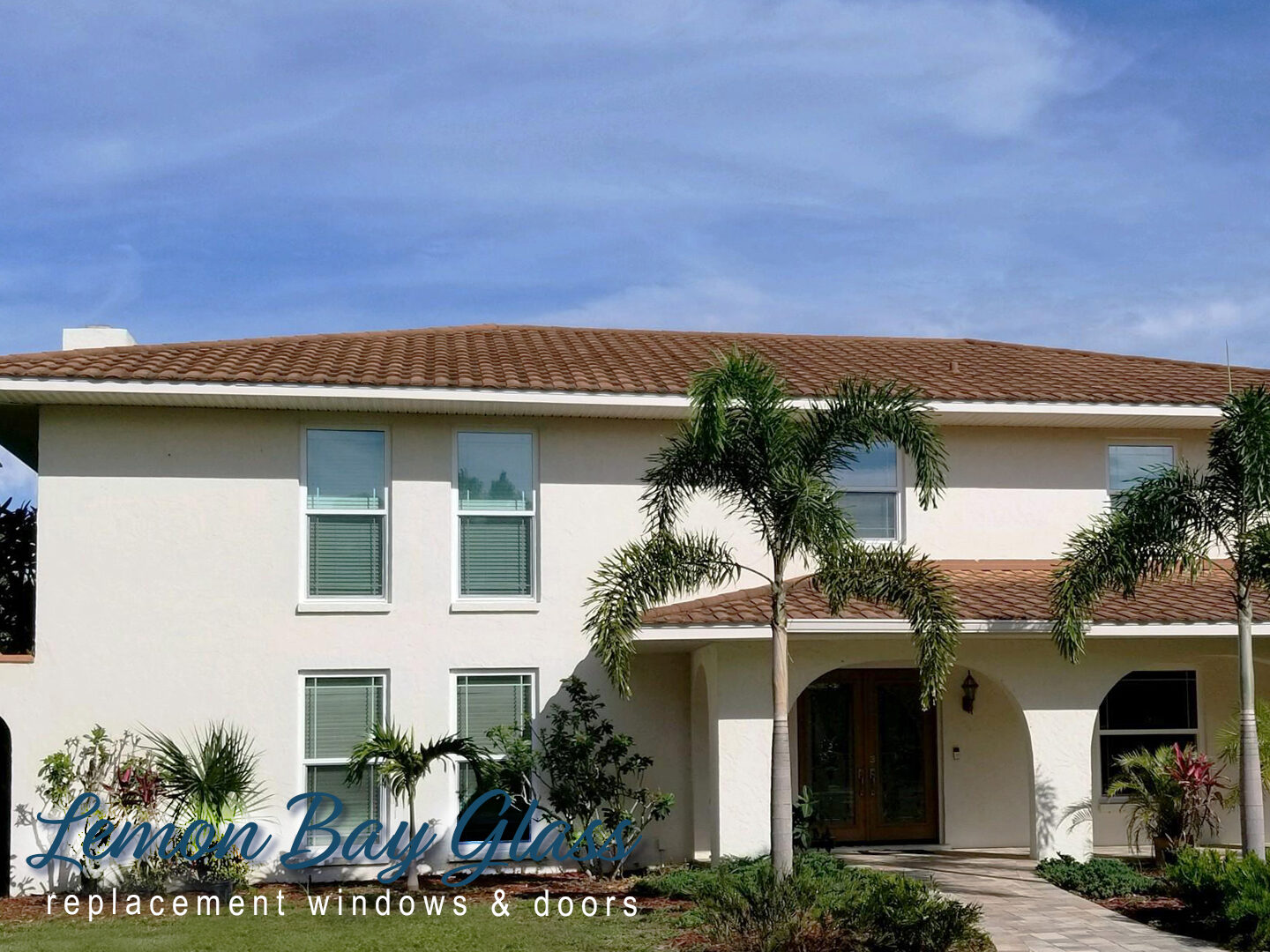 Lemon Bay Glass replacement windows and doors installation at Florida residential home with hurricane rated impact windows